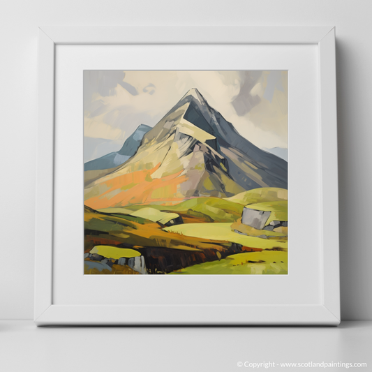 Art Print of A mountain in Scotland with a white frame
