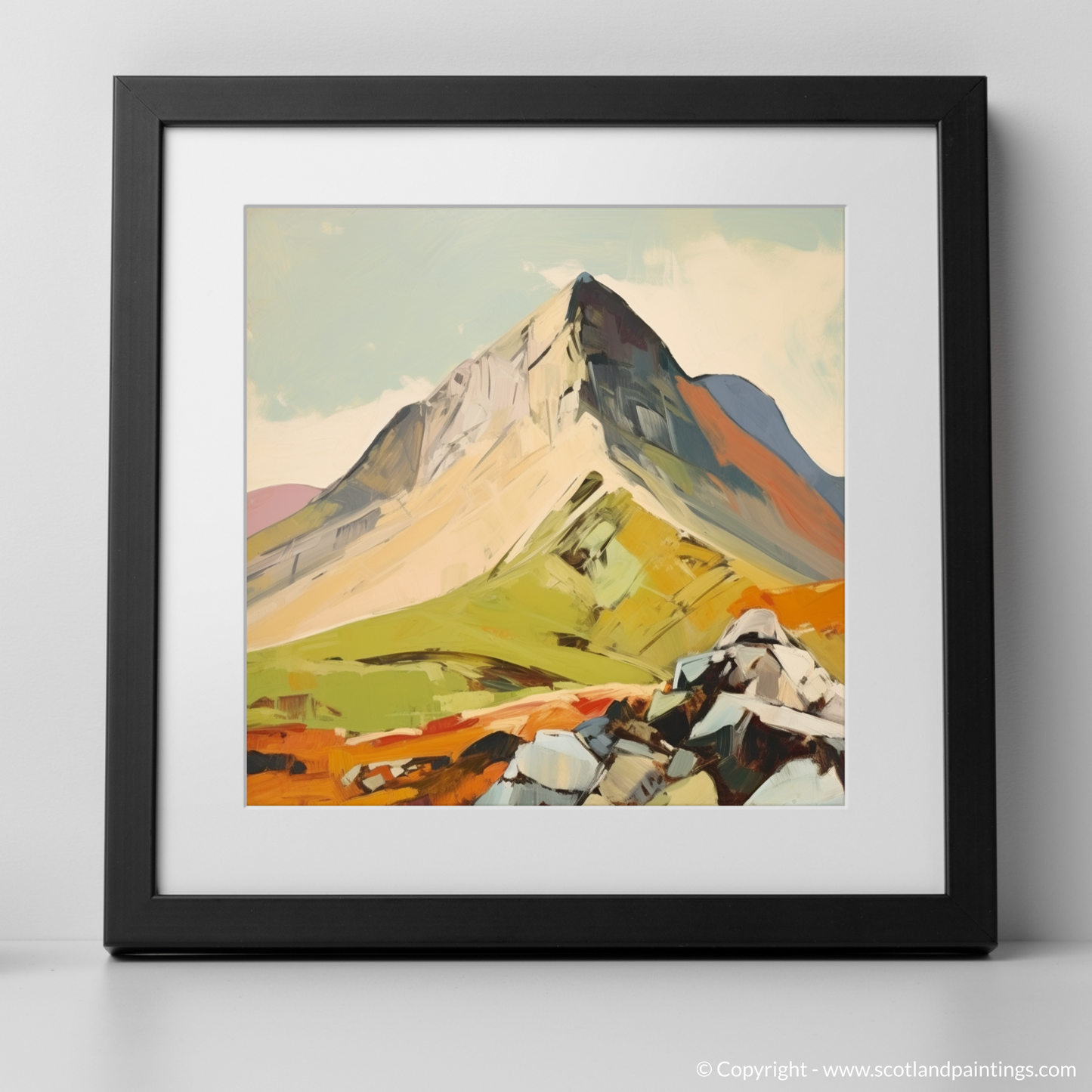 Art Print of A mountain in Scotland with a black frame