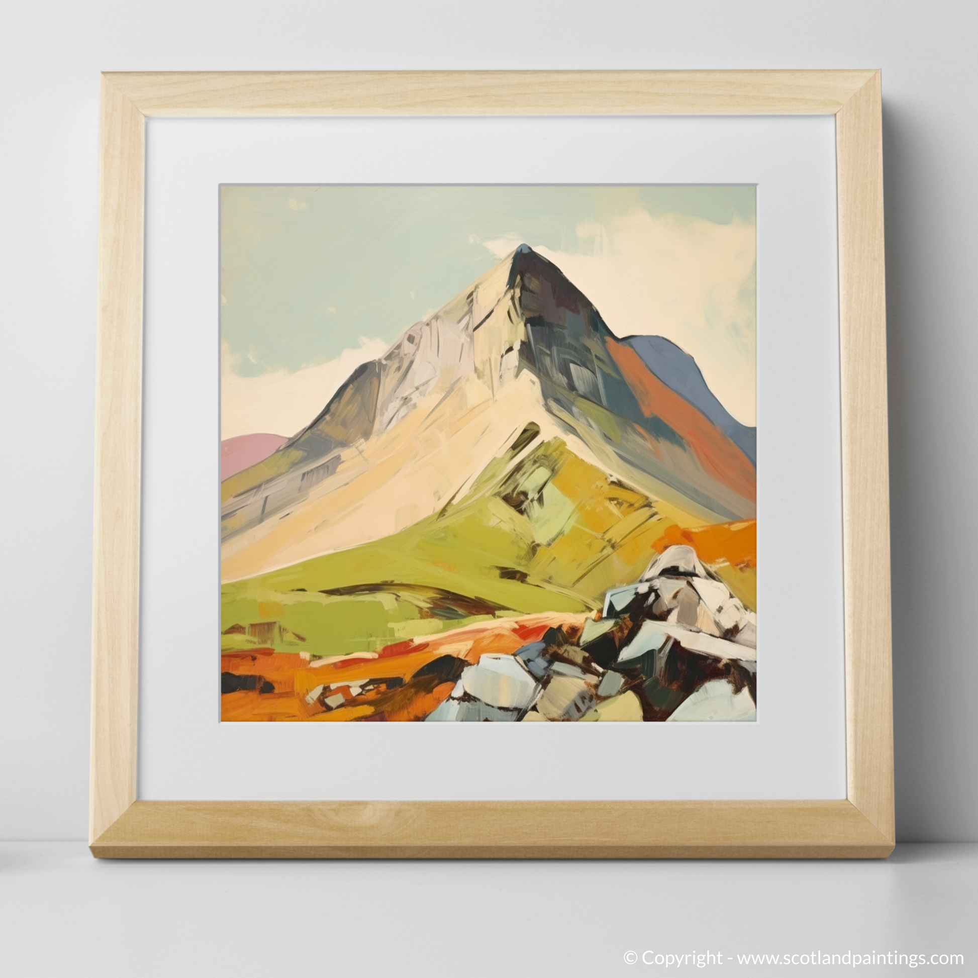 Art Print of A mountain in Scotland with a natural frame