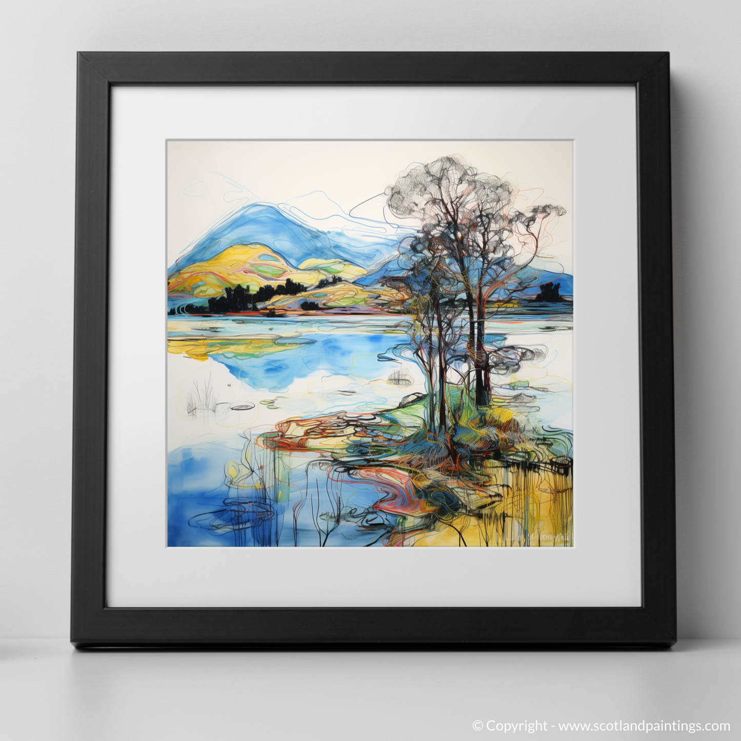 Art Print of Loch Awe with a black frame