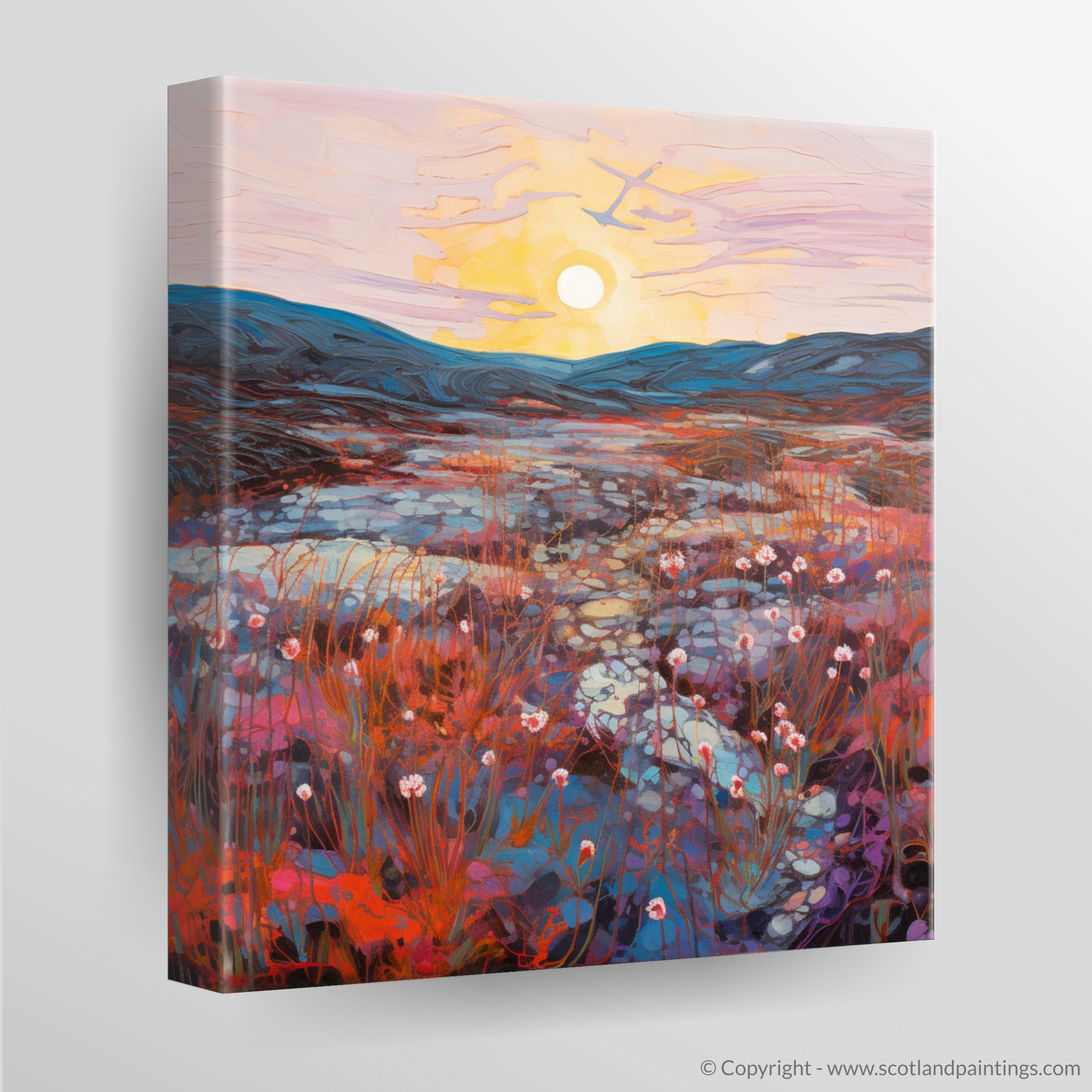 Canvas Print of Crowberry patches at dusk in Glencoe