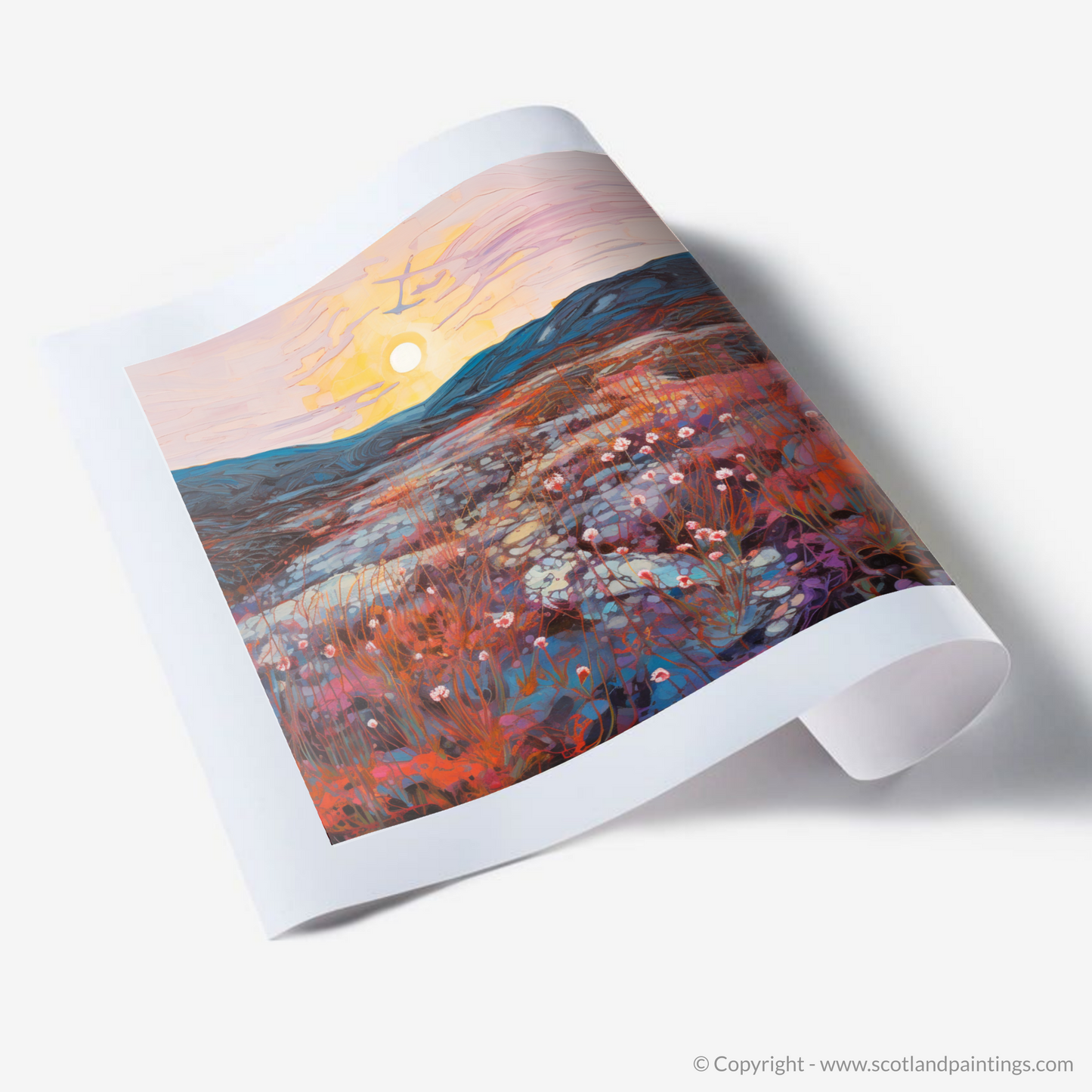 Art Print of Crowberry patches at dusk in Glencoe