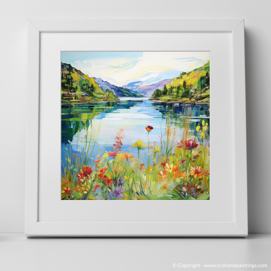 Painting and Art Print of Loch Katrine, Stirling in summer. Summer Splendour at Loch Katrine.