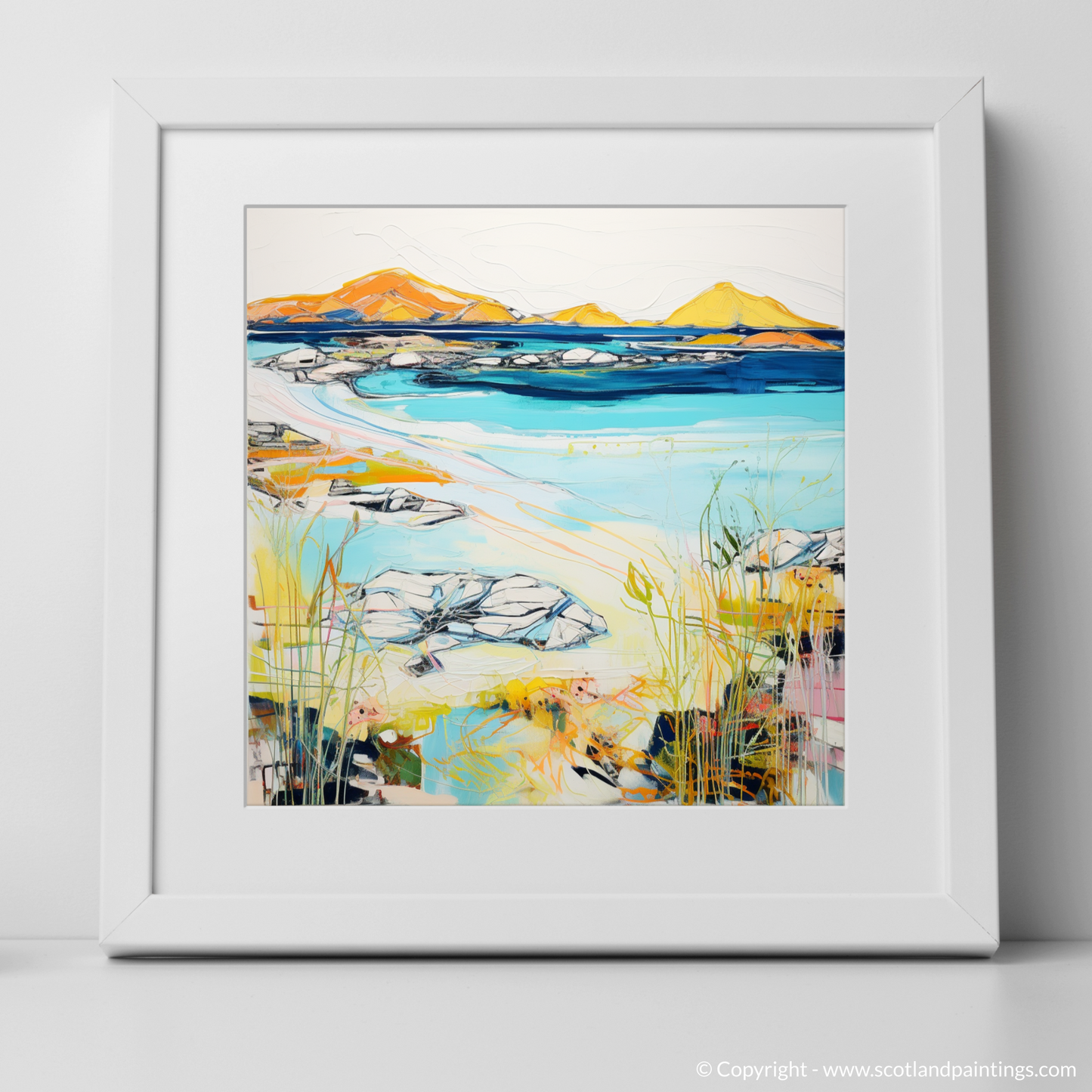 Art Print of Isle of Barra with a white frame
