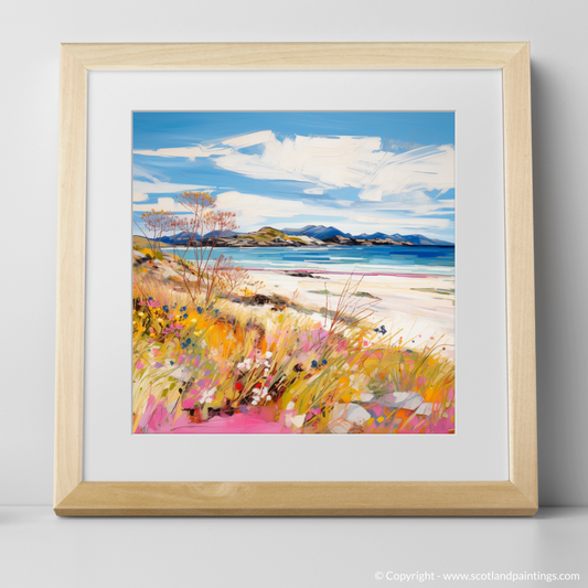 Art Print of Camusdarach Beach near Arisaig with a natural frame