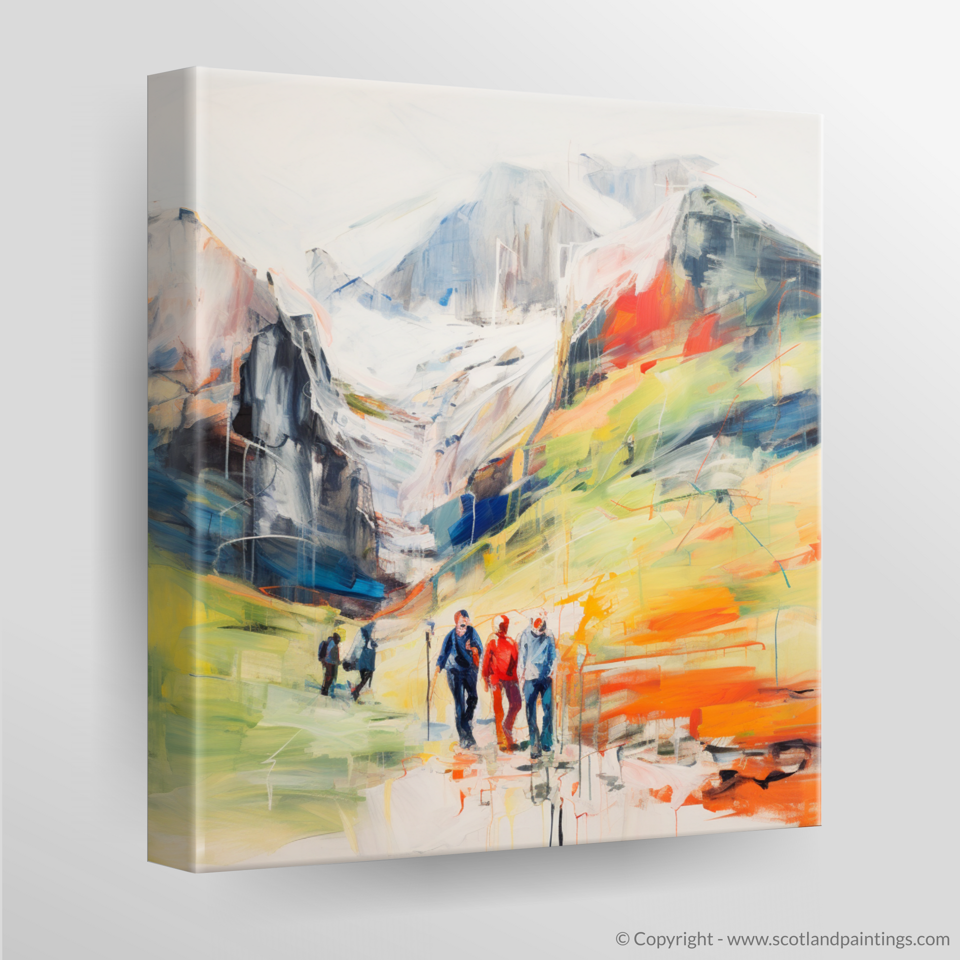 Canvas Print of Hikers in Glencoe