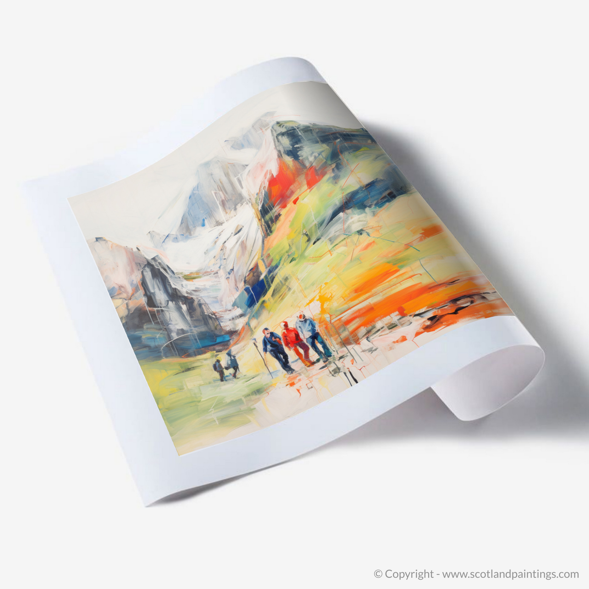 Art Print of Hikers in Glencoe