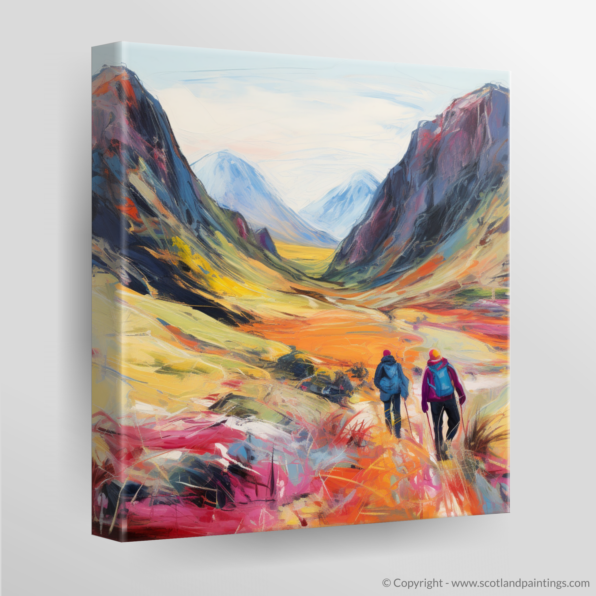 Canvas Print of Hikers in Glencoe