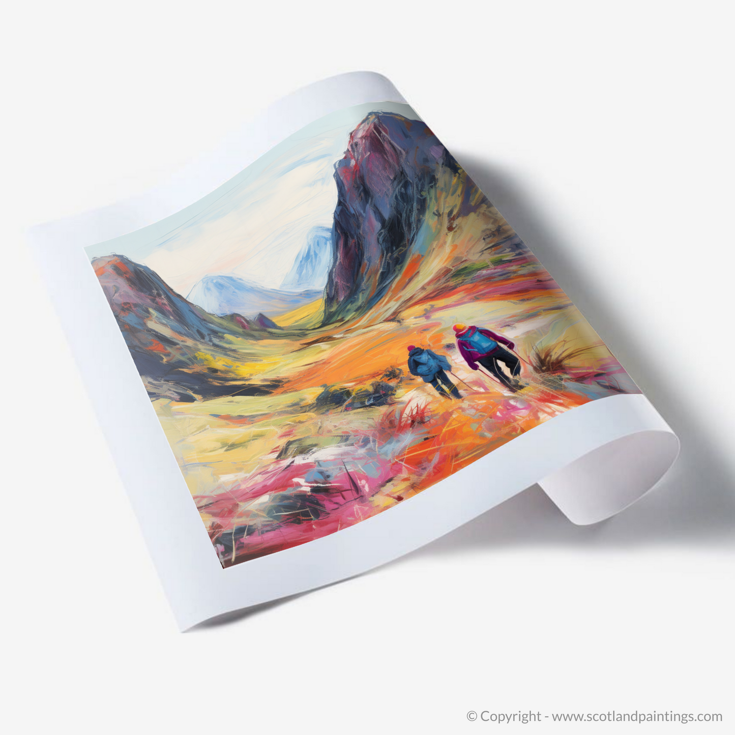 Art Print of Hikers in Glencoe