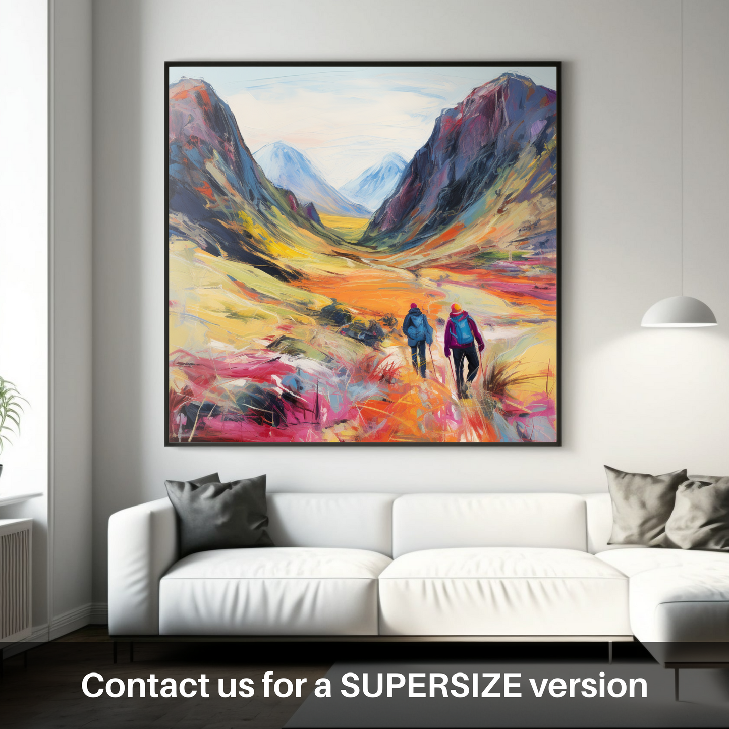 Huge supersize print of Hikers in Glencoe