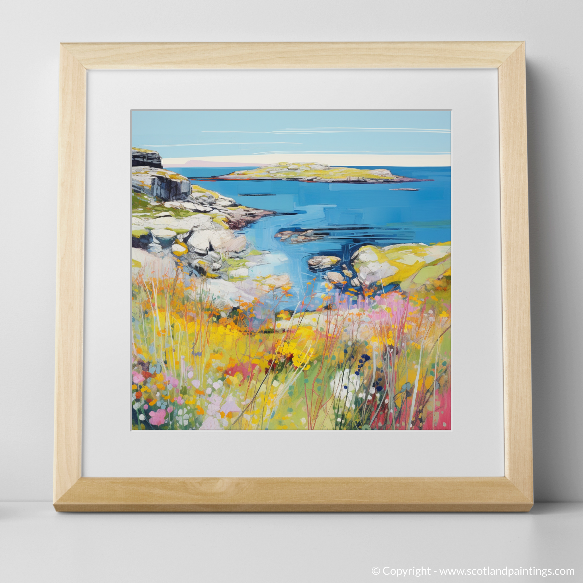 Art Print of Isle of Scalpay, Outer Hebrides in summer with a natural frame