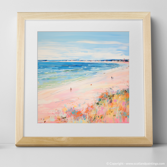 Art Print of Nairn Beach, Nairn in summer with a natural frame