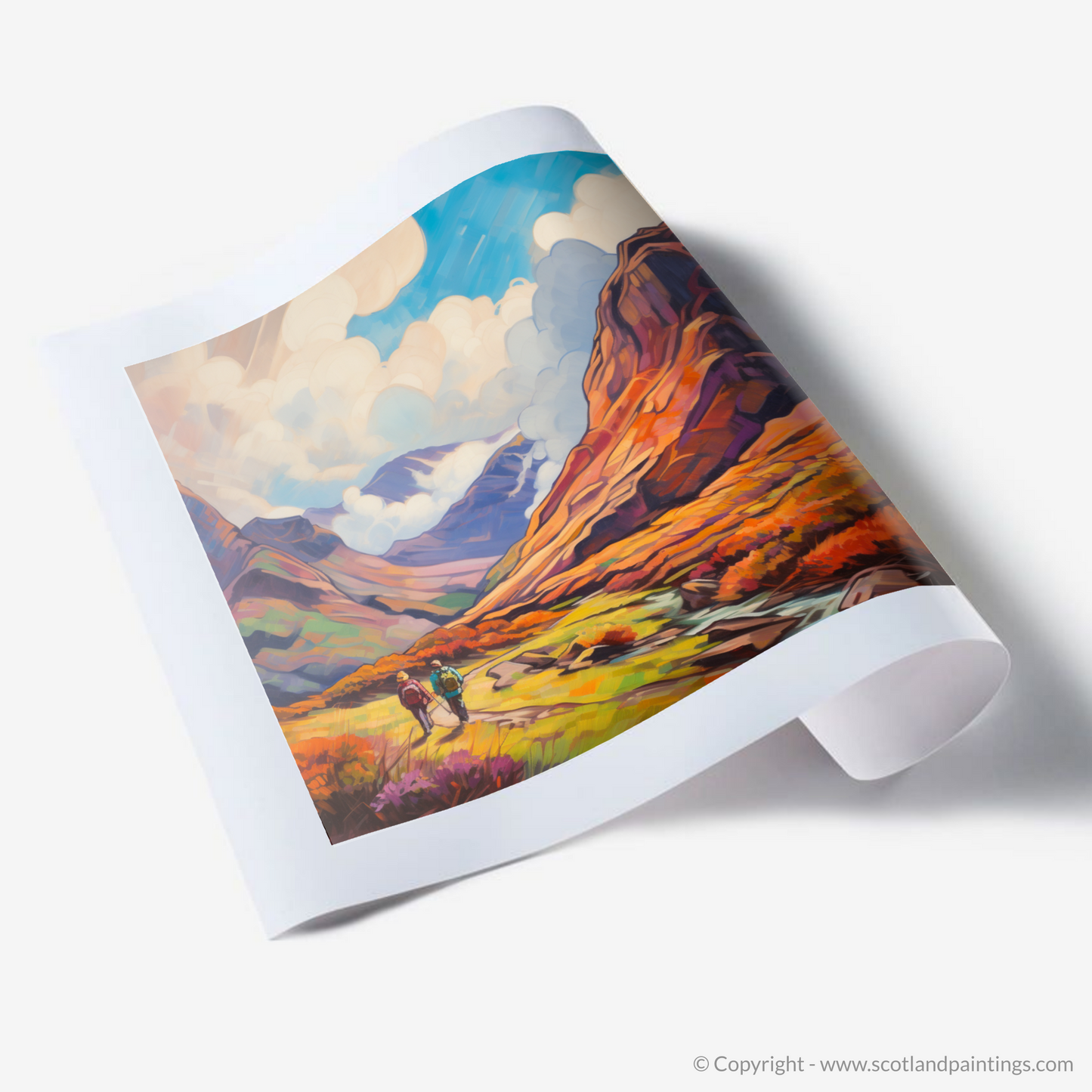 Art Print of Hikers in Glencoe