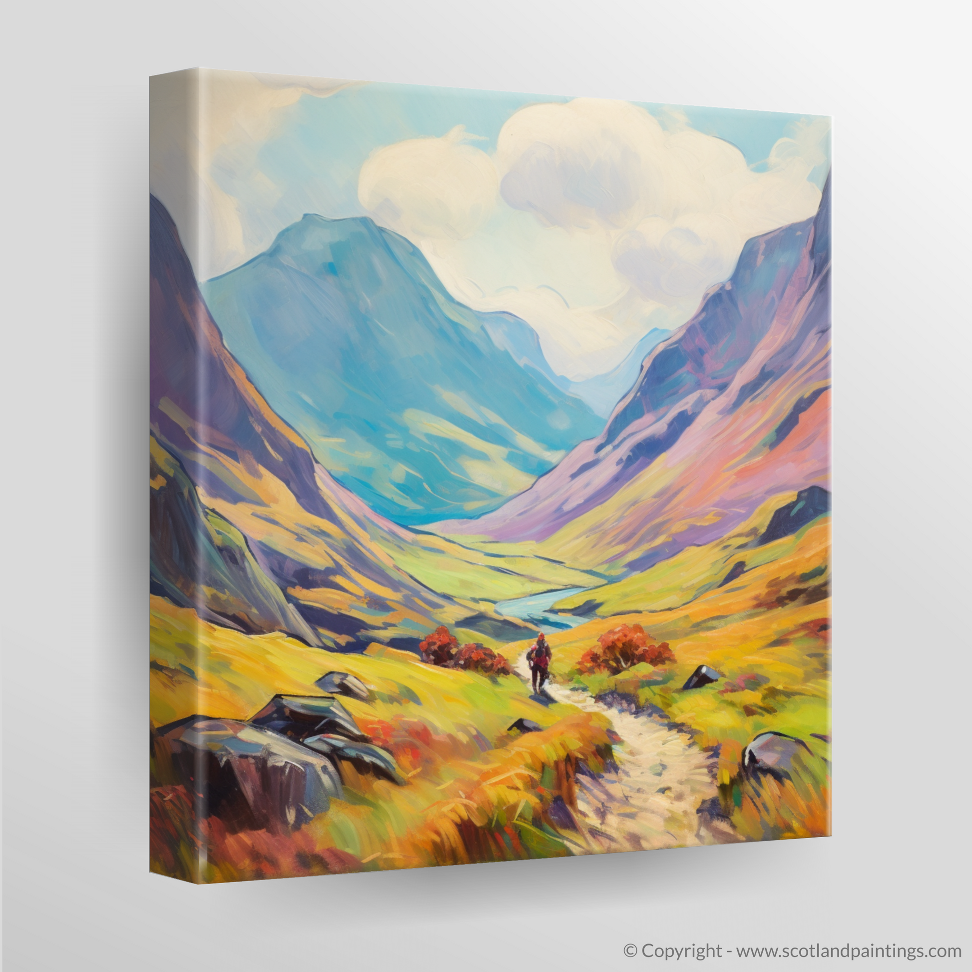 Canvas Print of Hikers in Glencoe