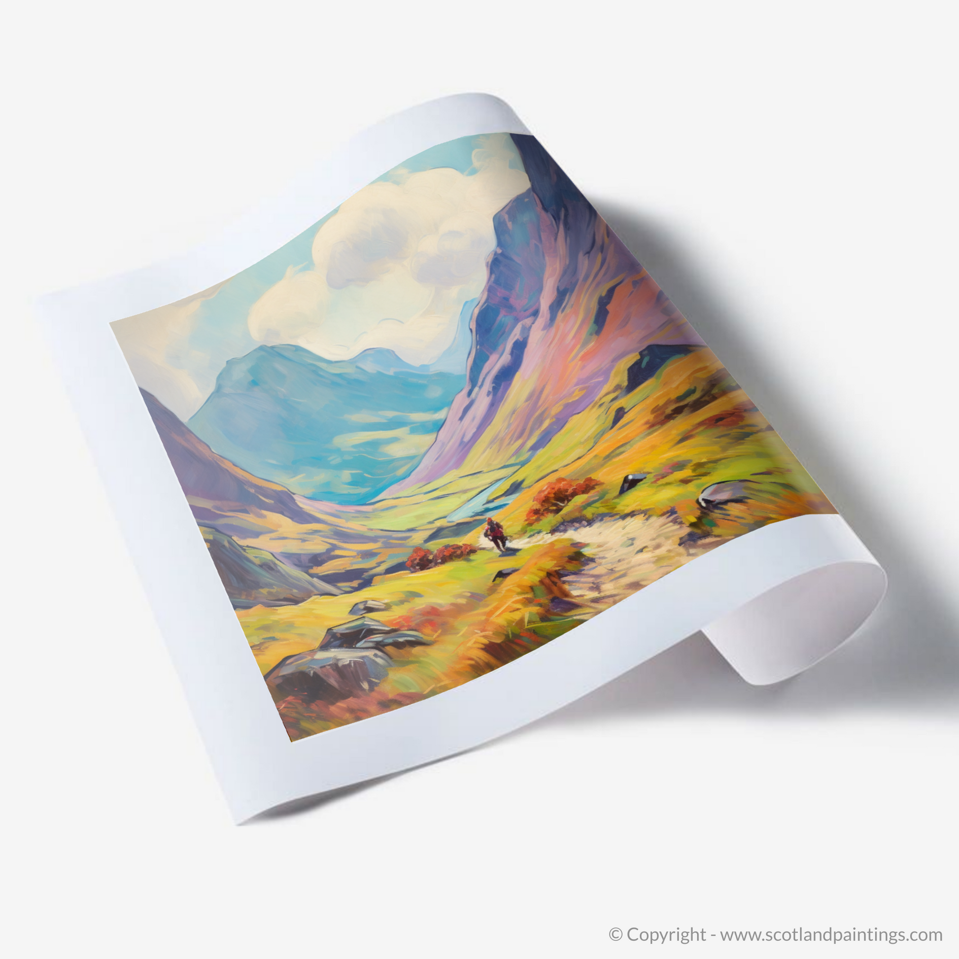 Art Print of Hikers in Glencoe