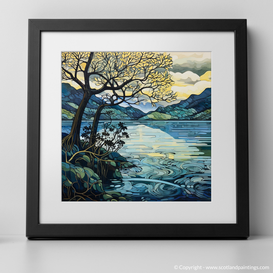 Art Print of Loch Lomond with a black frame