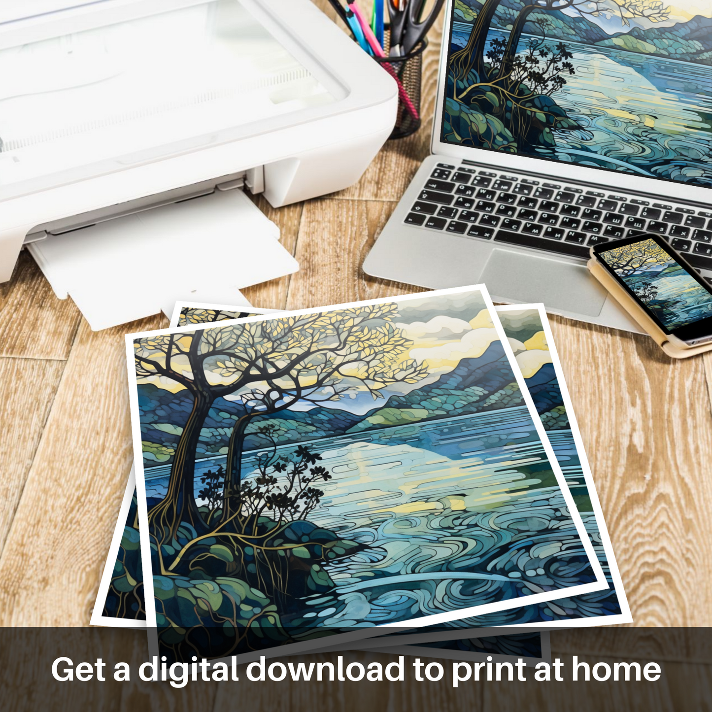 Downloadable and printable picture of Loch Lomond