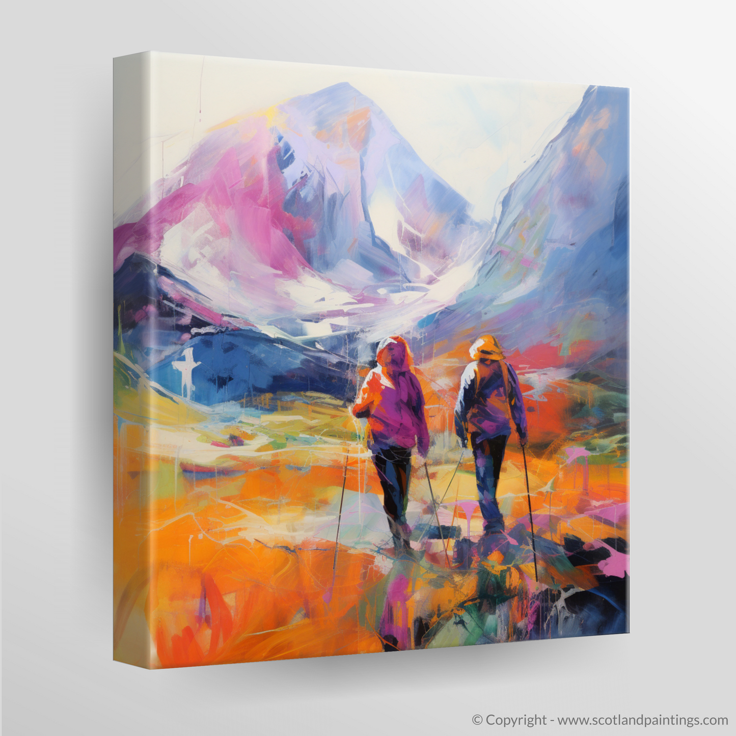 Canvas Print of Hikers in Glencoe