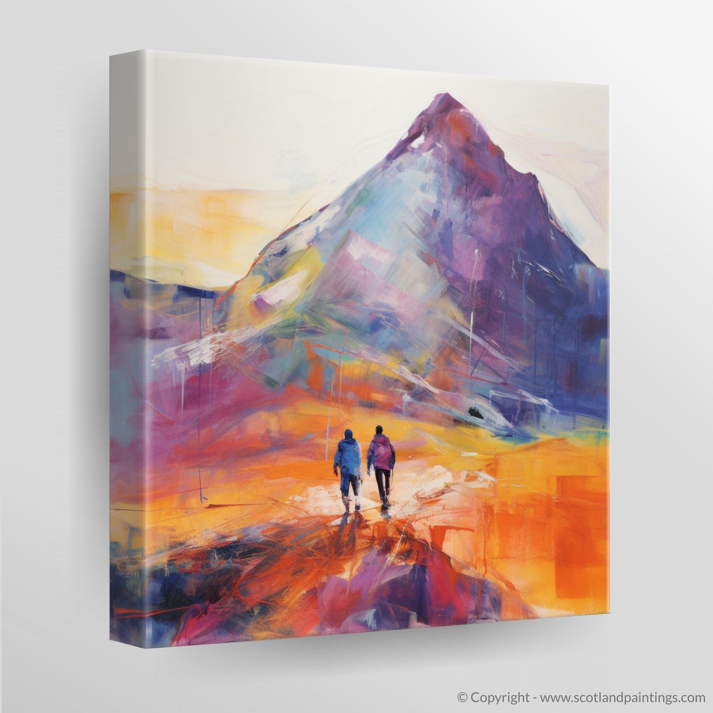 Canvas Print of Hikers in Glencoe