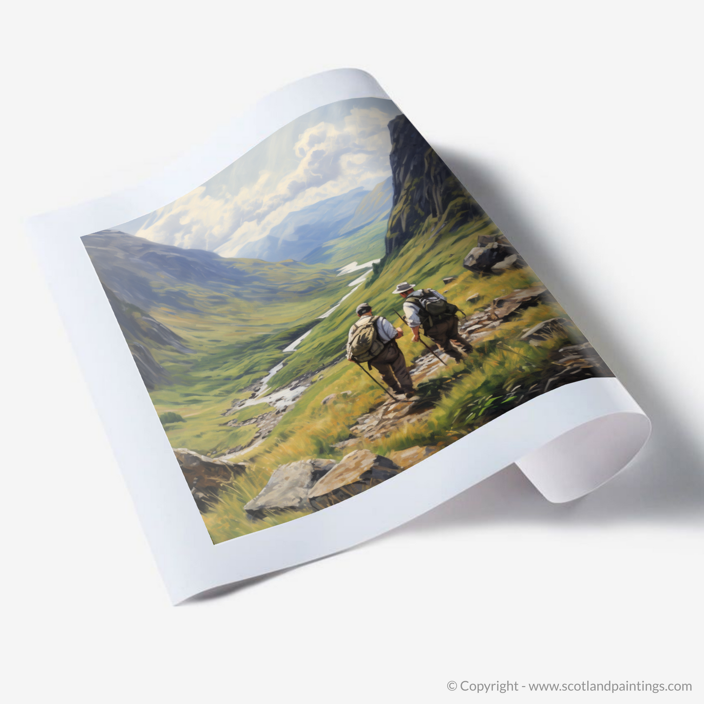 Art Print of Hikers in Glencoe