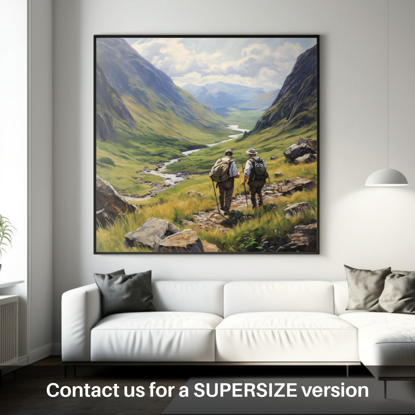 Huge supersize print of Hikers in Glencoe