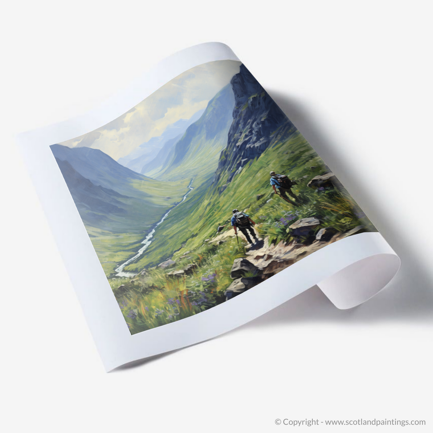 Art Print of Hikers in Glencoe