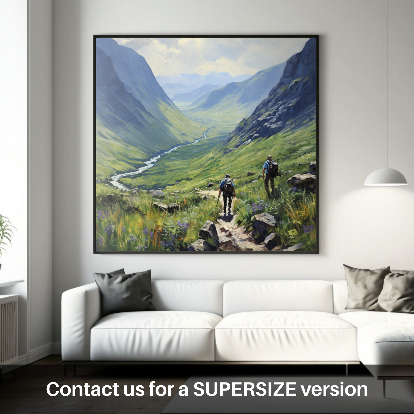 Huge supersize print of Hikers in Glencoe