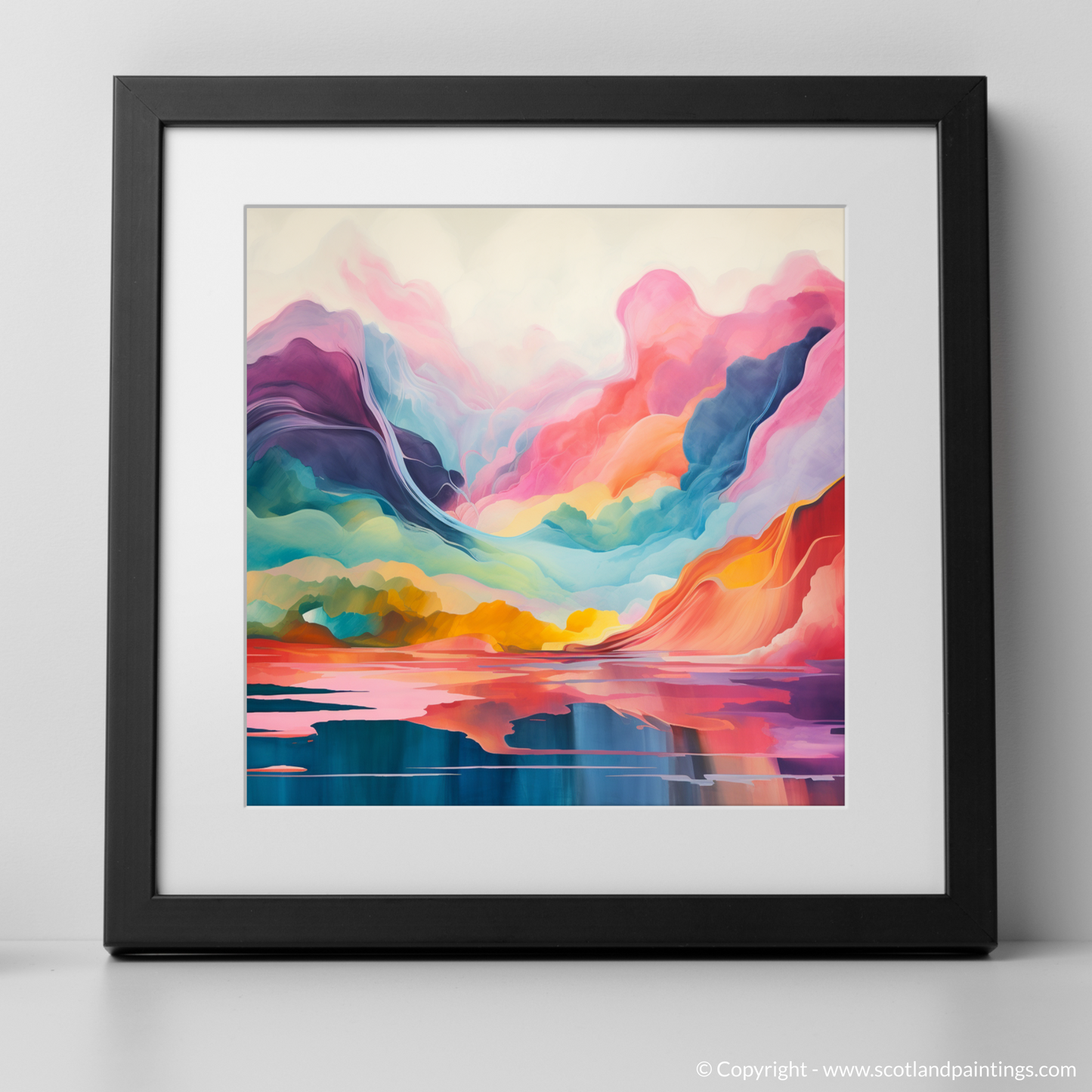 Art Print of Loch Lomond with a black frame