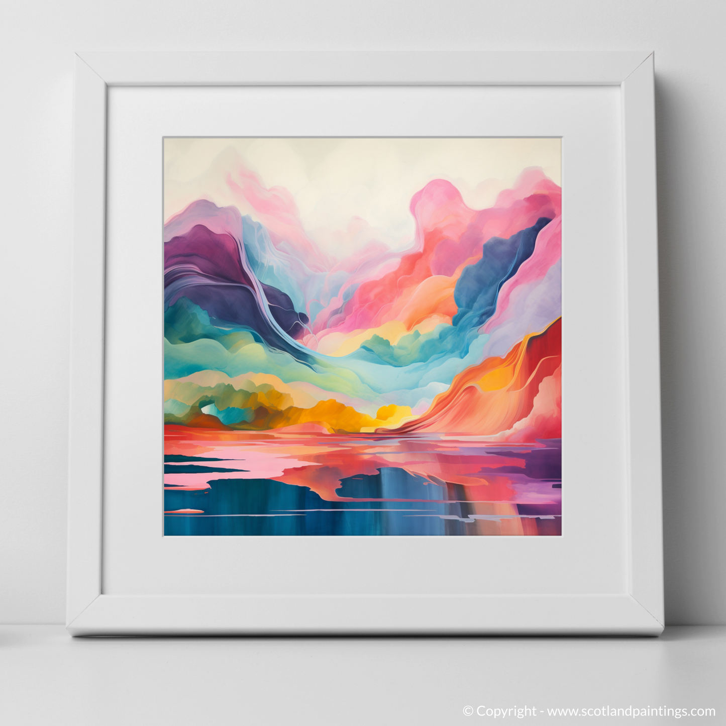 Art Print of Loch Lomond with a white frame