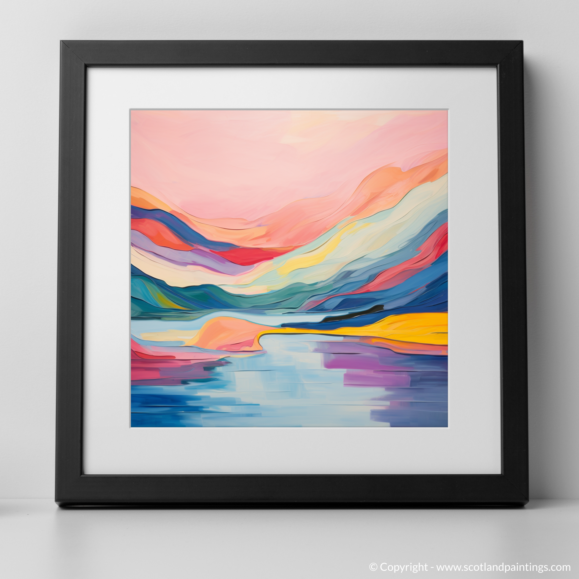 Art Print of Loch Lomond with a black frame