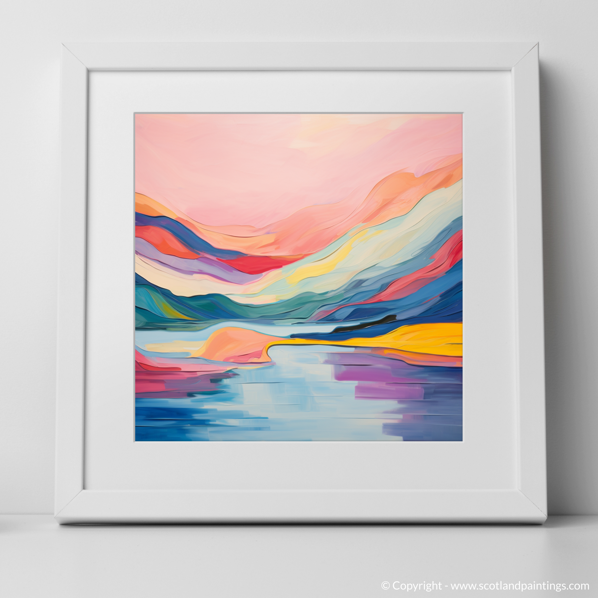 Art Print of Loch Lomond with a white frame