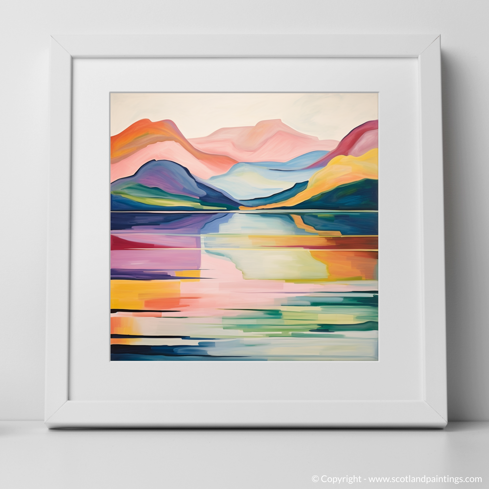 Art Print of Loch Lomond with a white frame