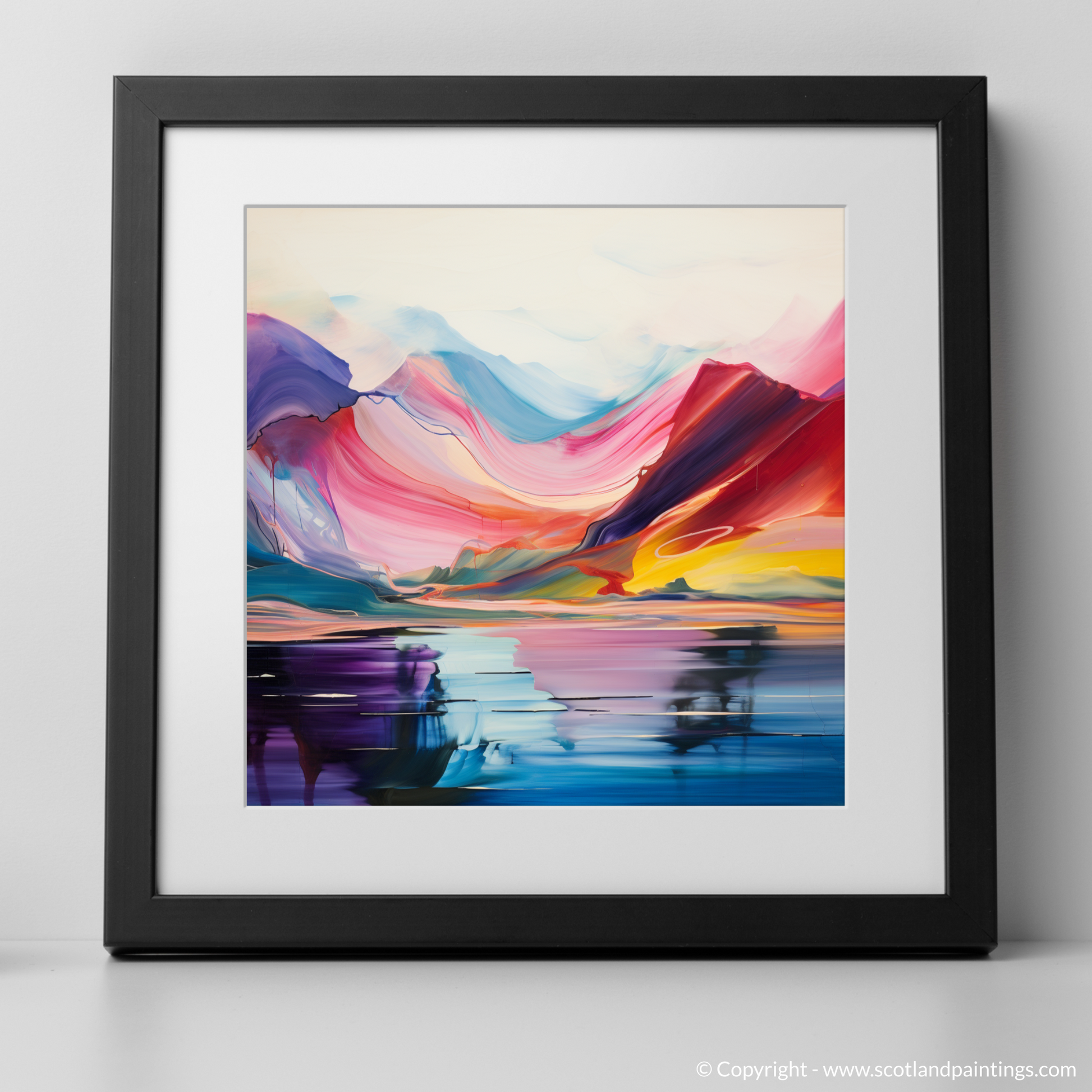 Art Print of Loch Lomond with a black frame