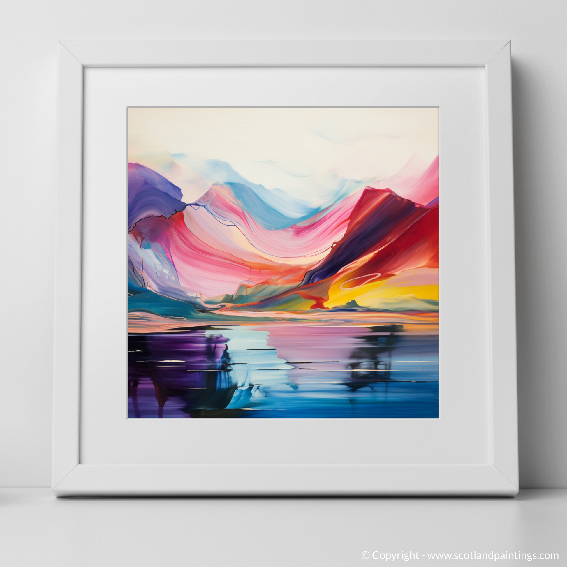 Art Print of Loch Lomond with a white frame