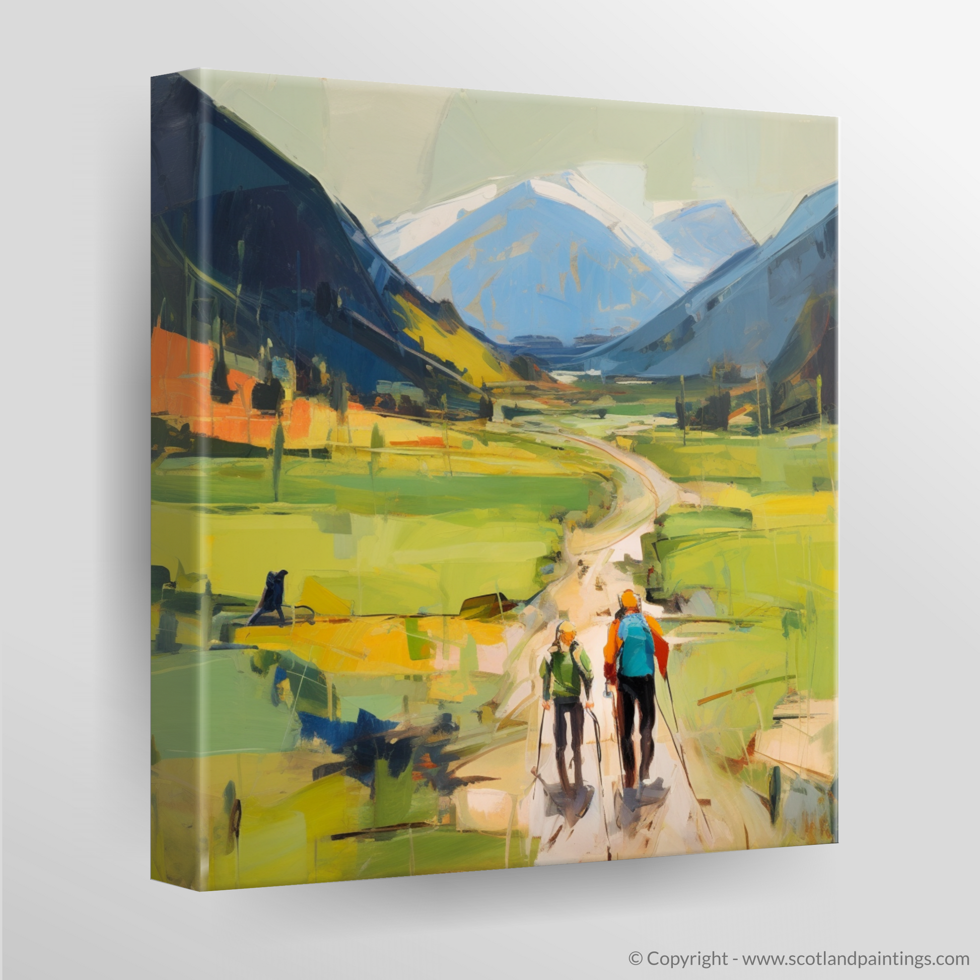 Canvas Print of Hikers in Glencoe