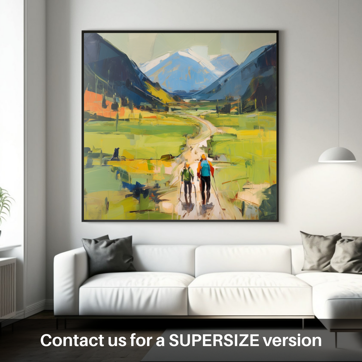 Huge supersize print of Hikers in Glencoe