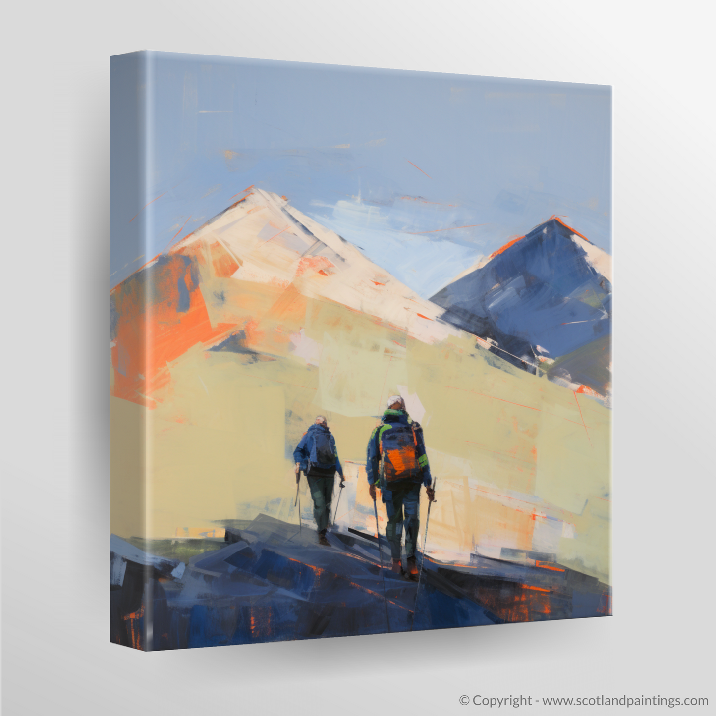 Canvas Print of Hikers in Glencoe