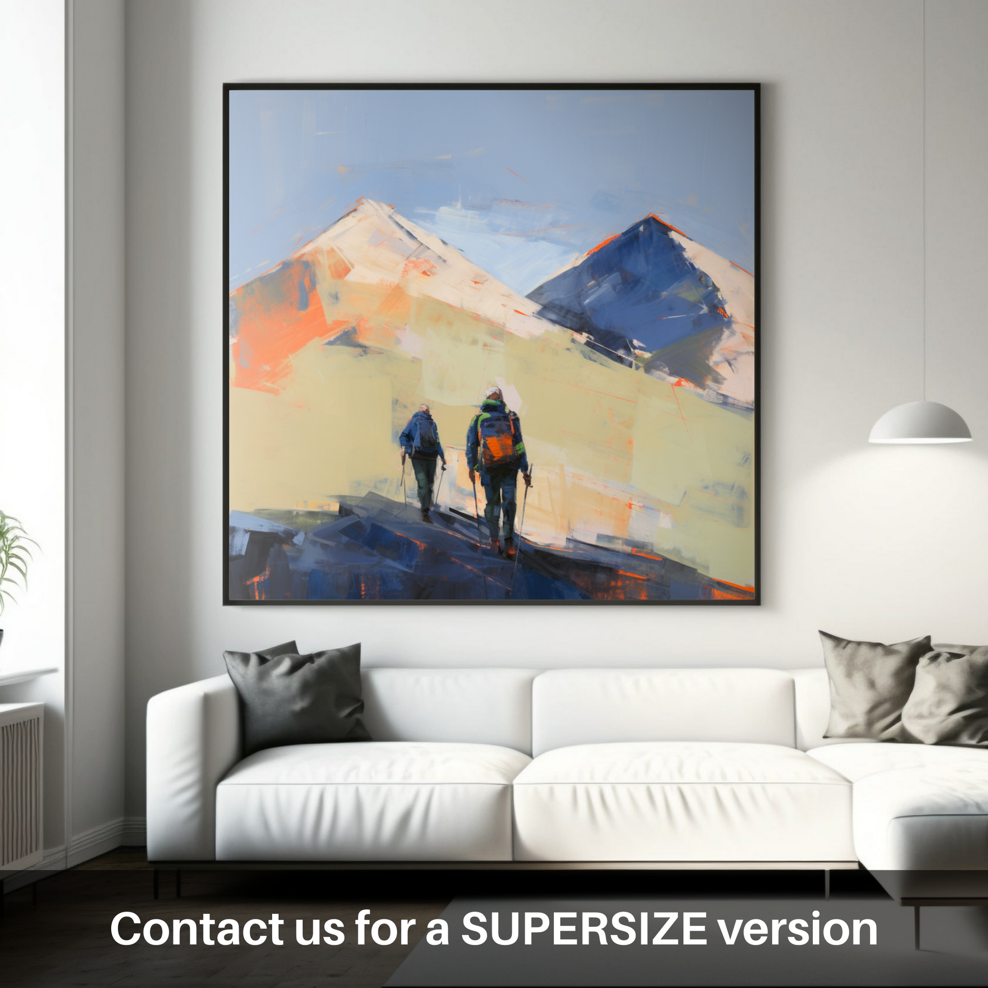 Huge supersize print of Hikers in Glencoe