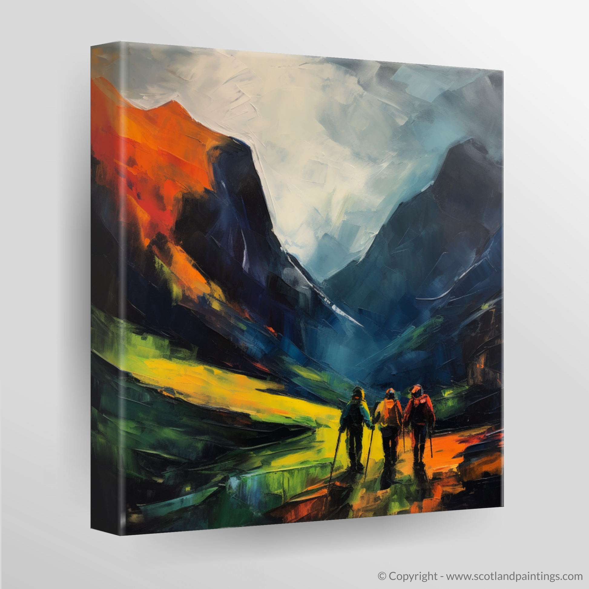 Canvas Print of Hikers in Glencoe