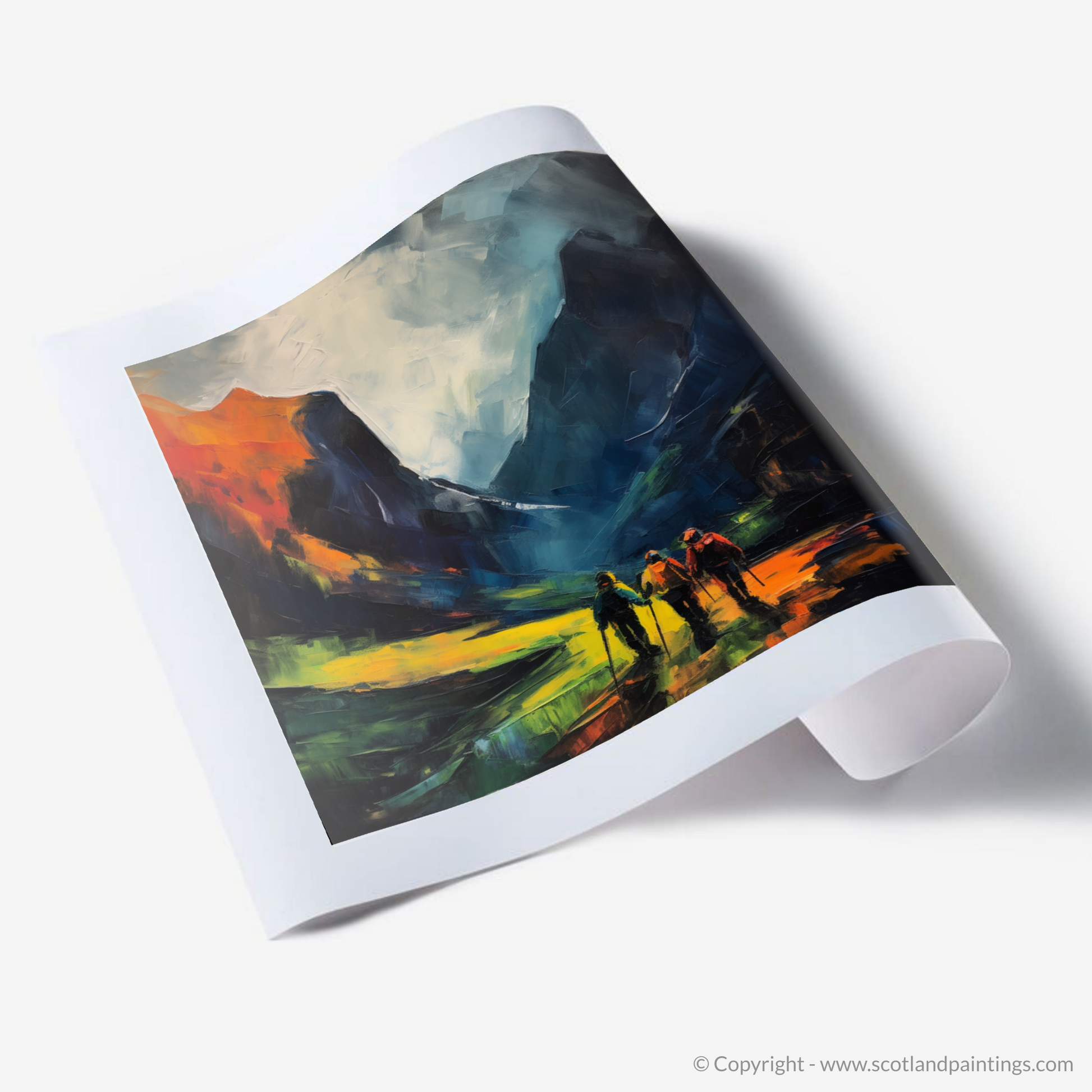 Art Print of Hikers in Glencoe