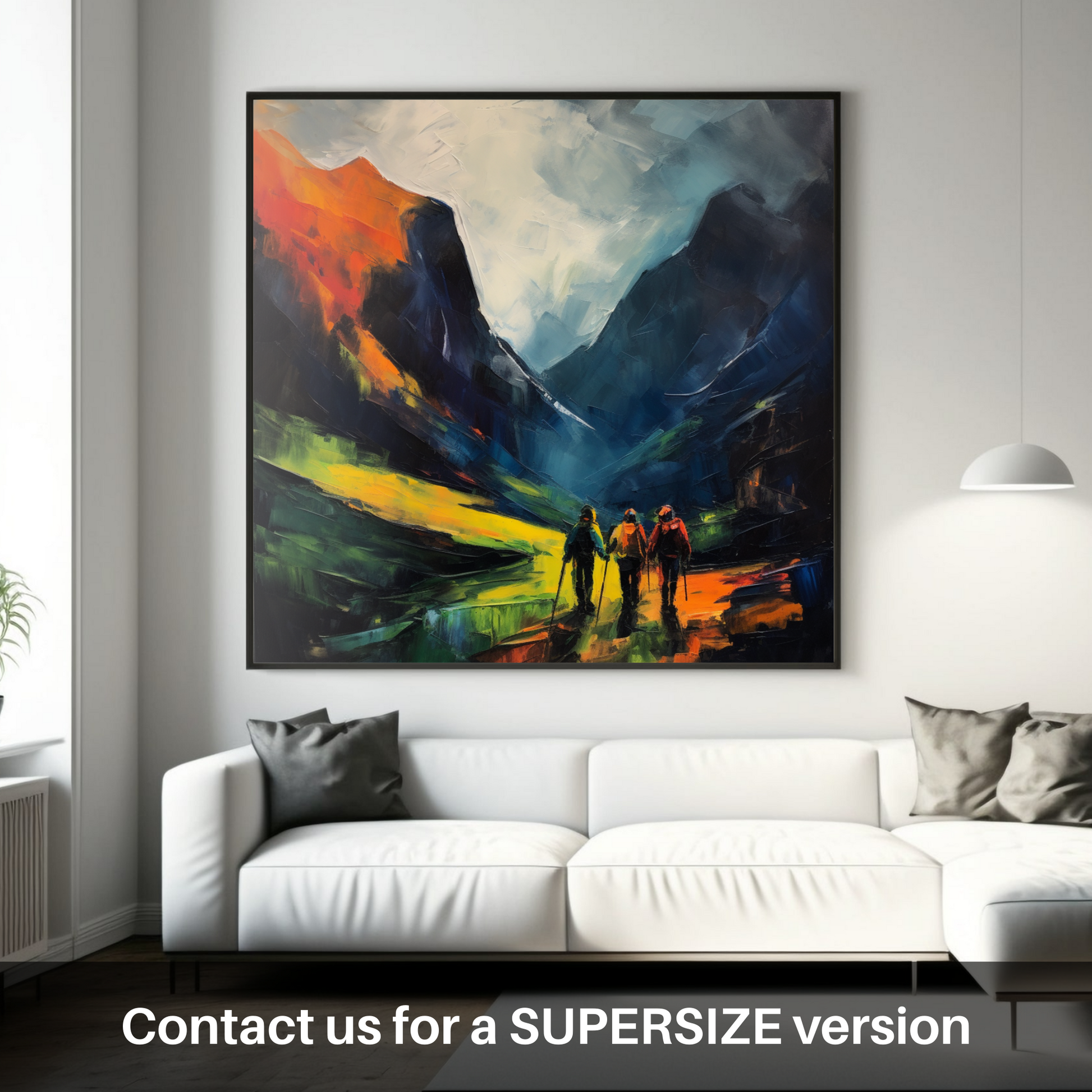 Huge supersize print of Hikers in Glencoe