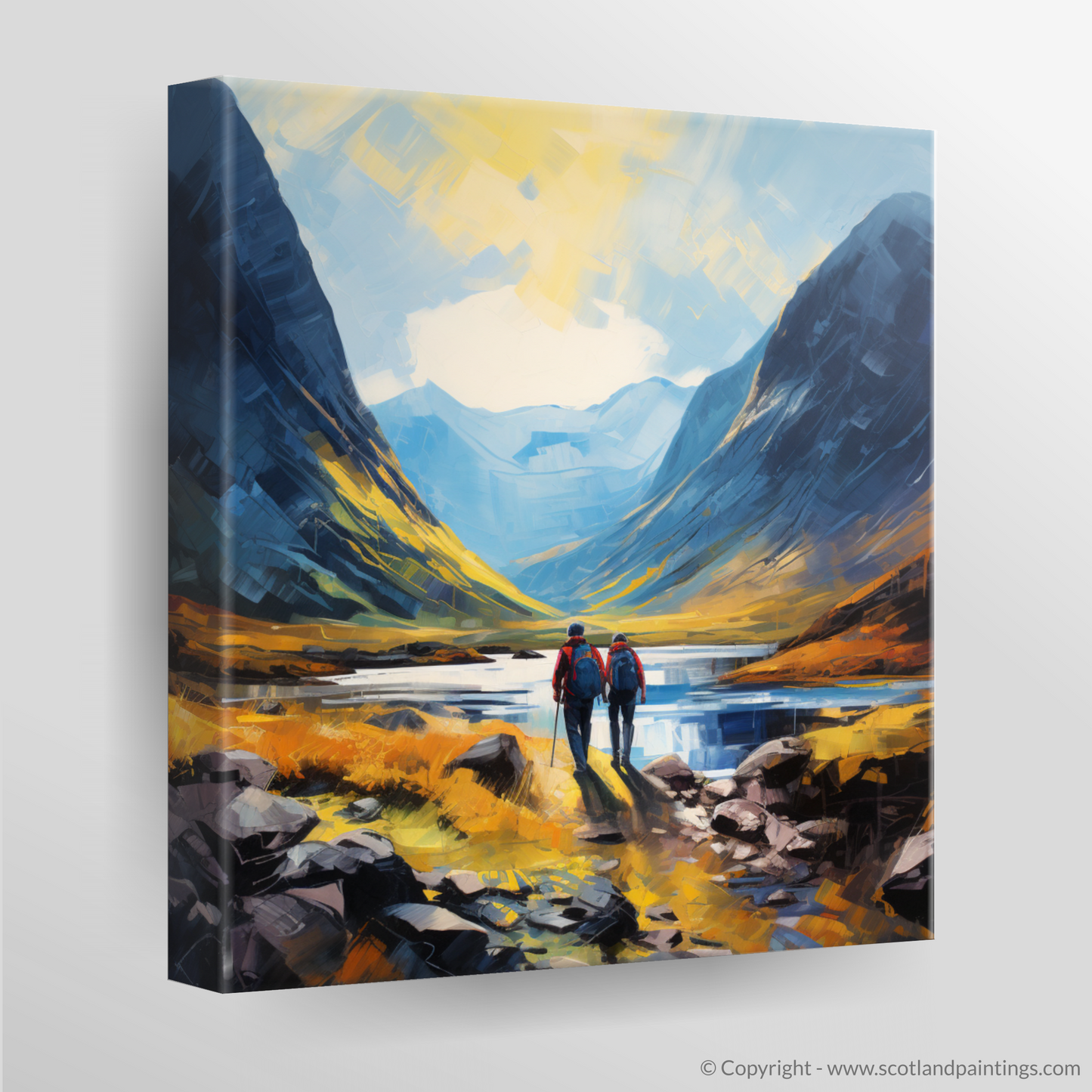 Canvas Print of Hikers in Glencoe