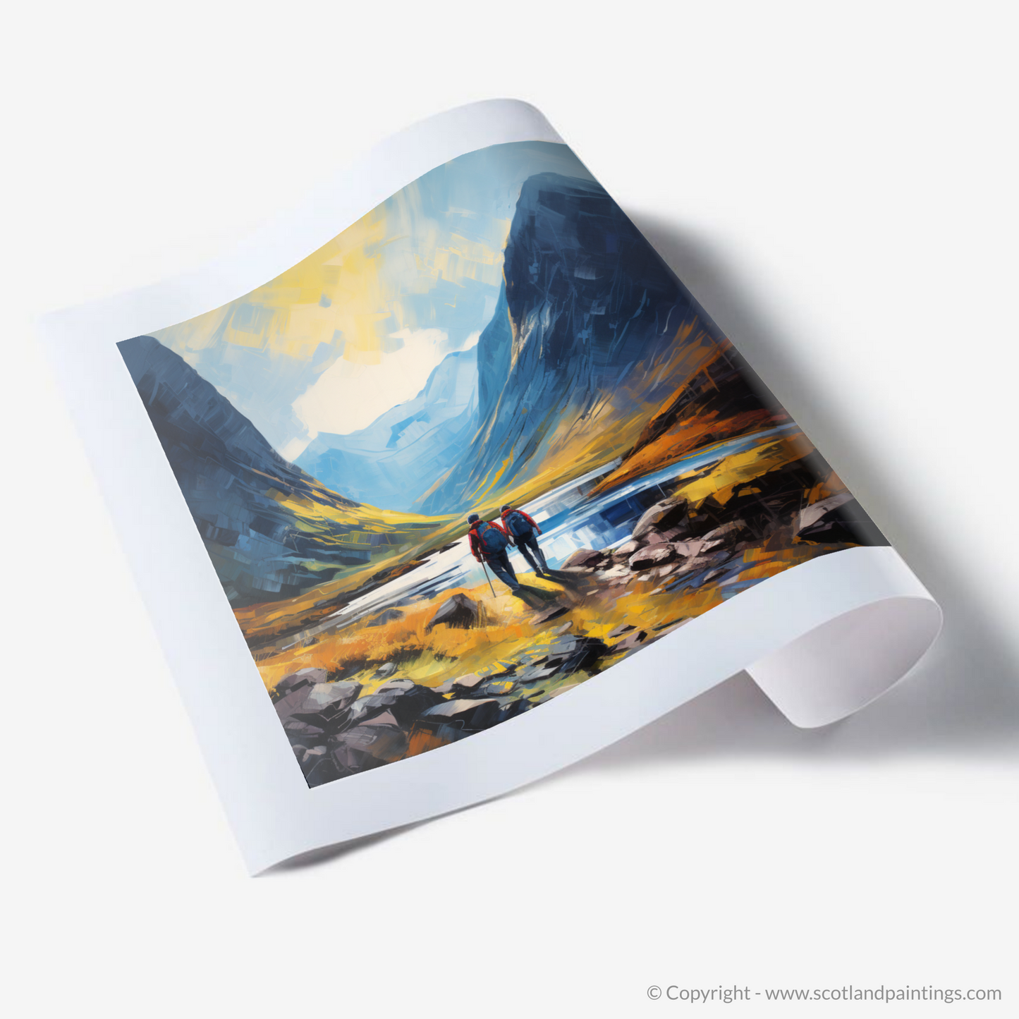 Art Print of Hikers in Glencoe