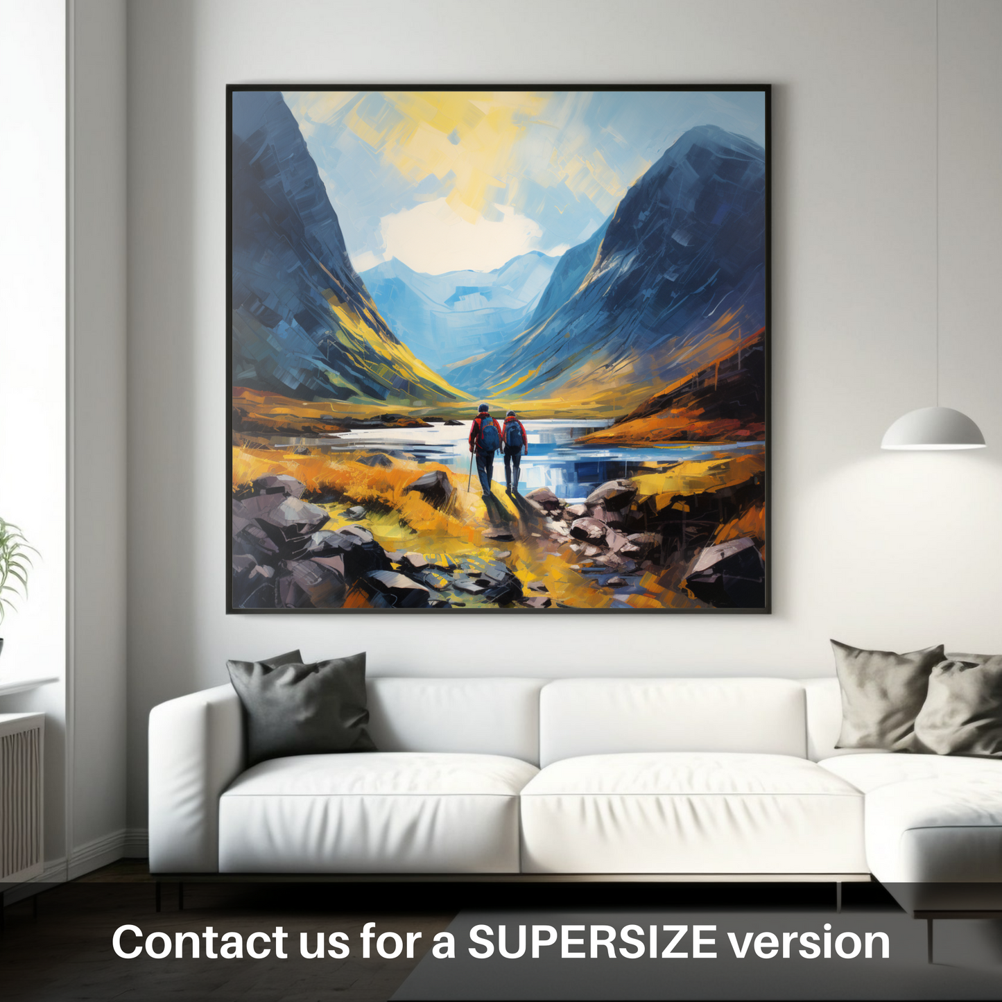 Huge supersize print of Hikers in Glencoe