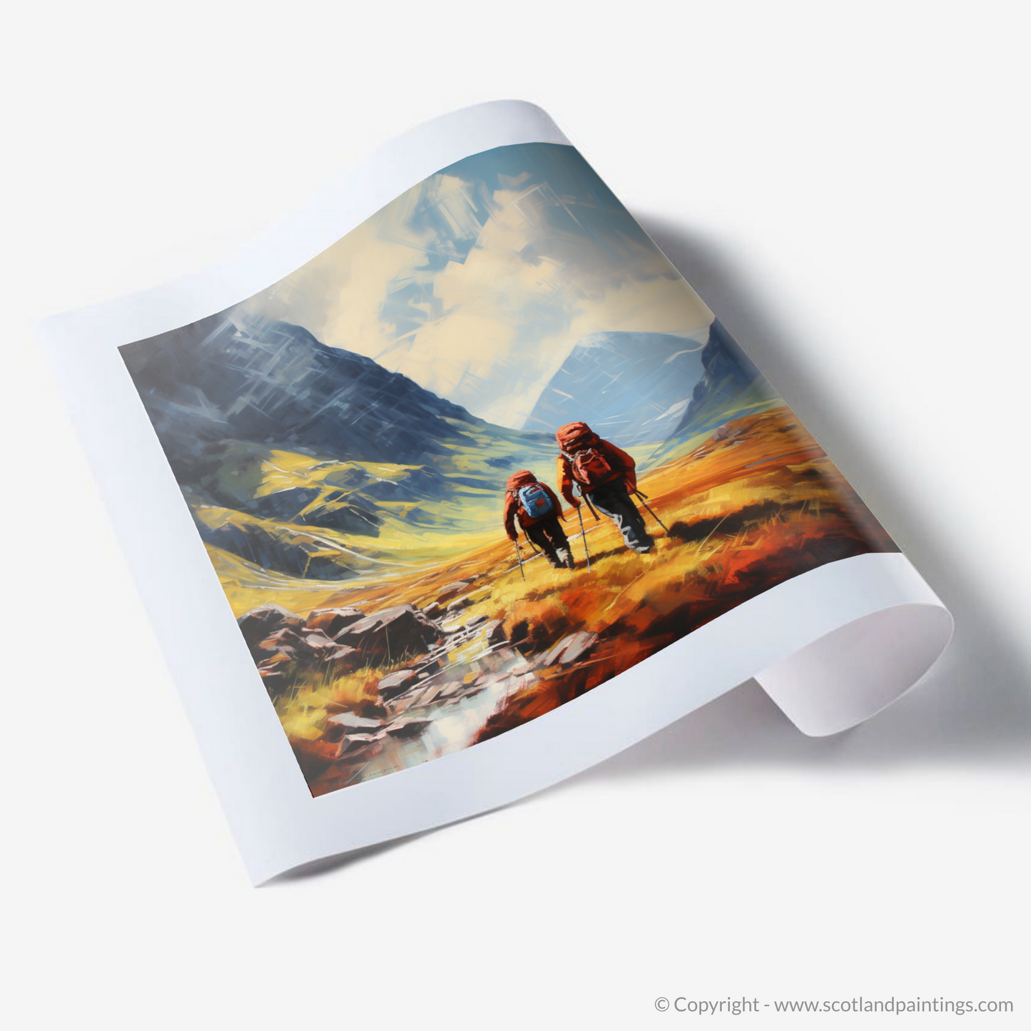 Art Print of Hikers in Glencoe