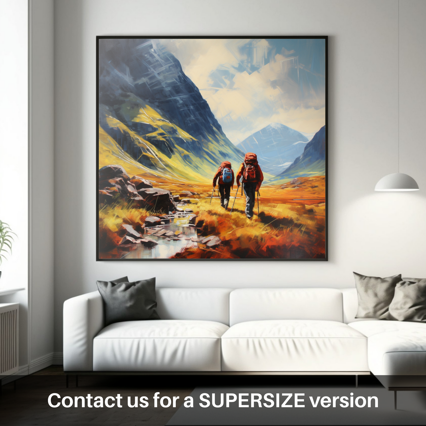 Huge supersize print of Hikers in Glencoe