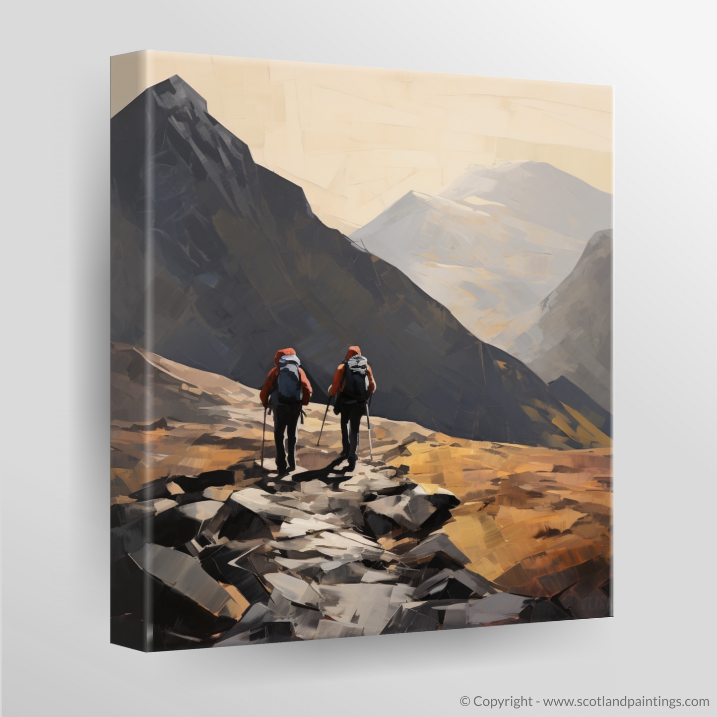 Canvas Print of Hikers in Glencoe