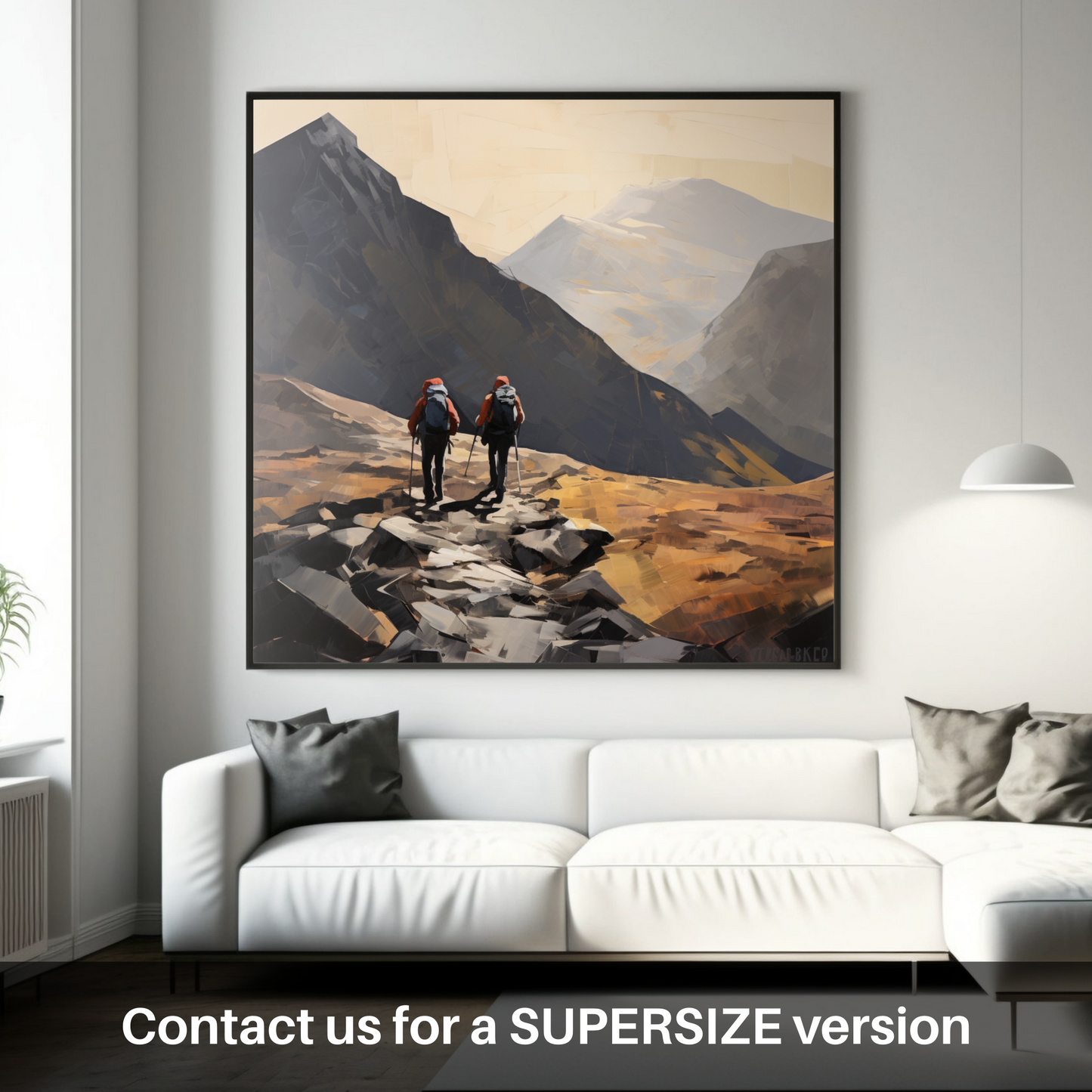 Huge supersize print of Hikers in Glencoe