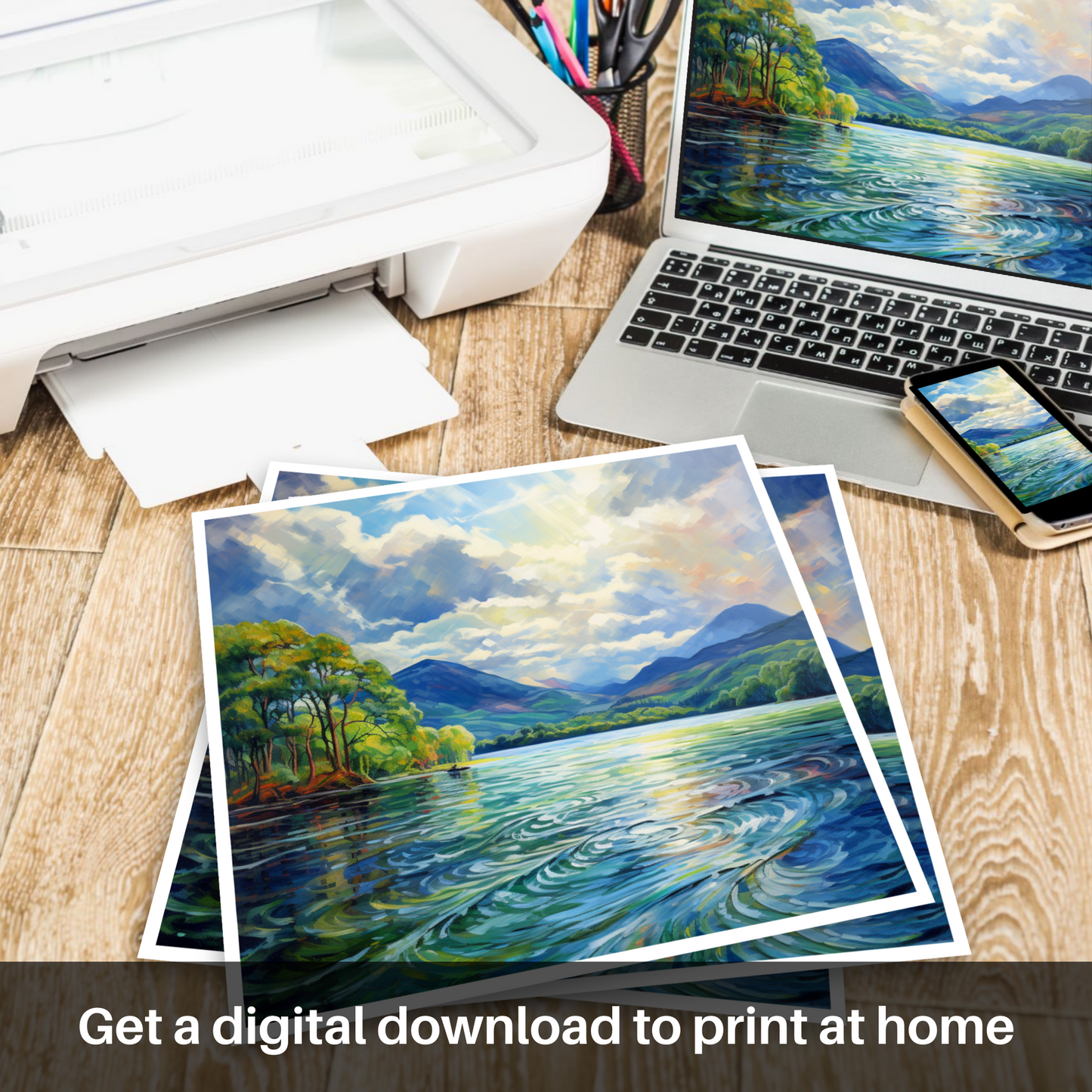 Downloadable and printable picture of Loch Lomond