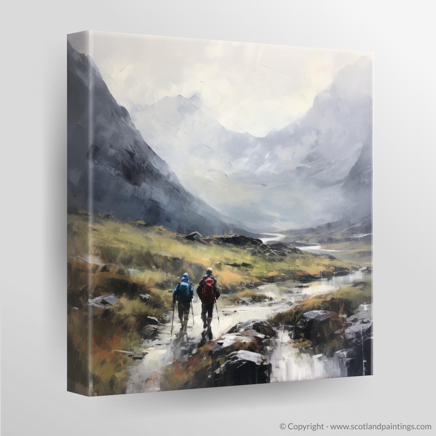 Canvas Print of Hikers in Glencoe